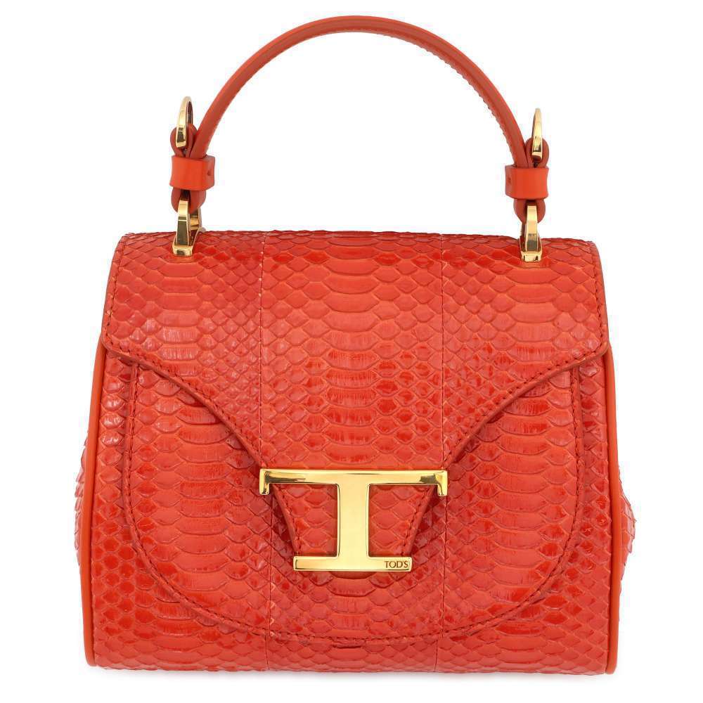 Tod's T Timeless Python 2way Shoulder Bag Orange - image 1